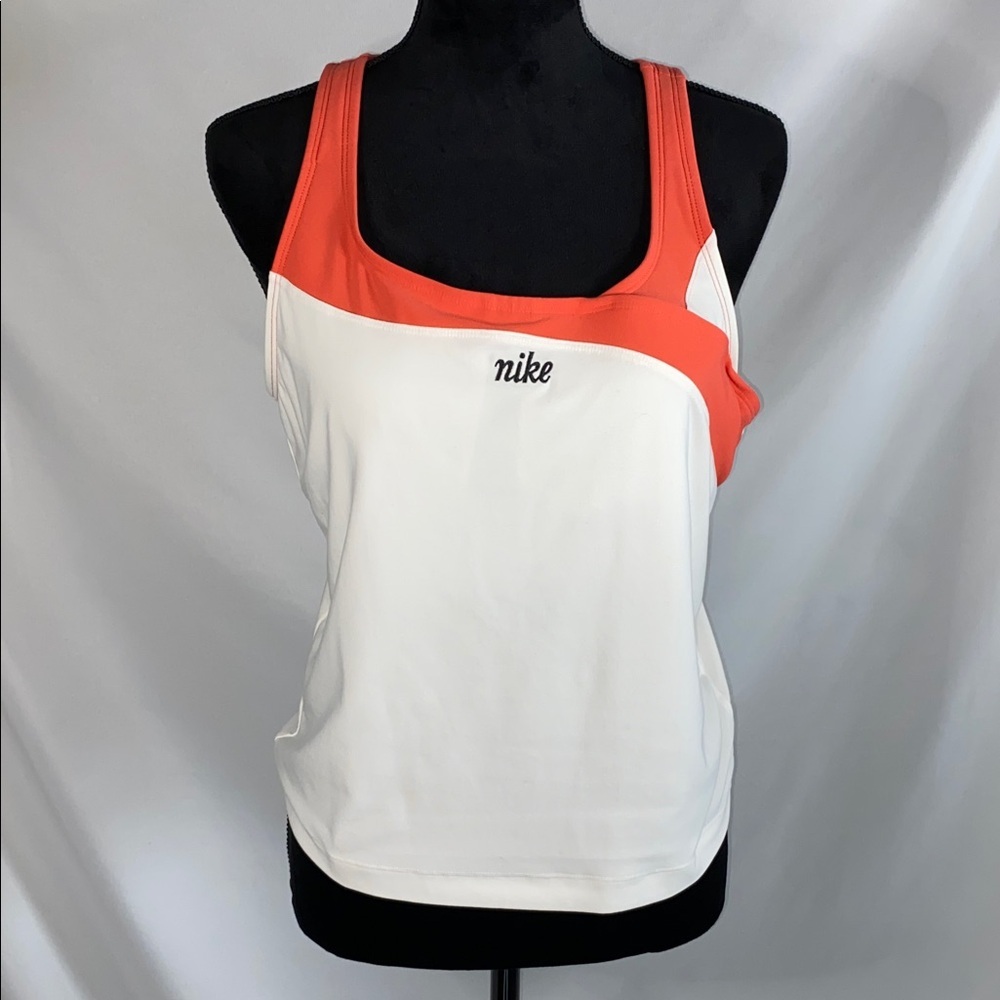 𝅺Nike Womens Athletic Tank Top White Orange Size XL
